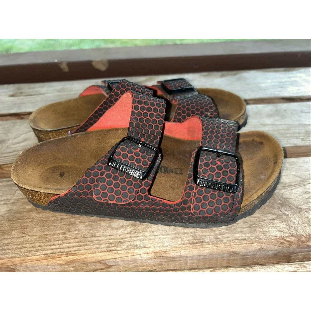 Birkenstock Arizona Black Birko Kids Sandals Size EU 33 US 1 - 1.5 Black Red